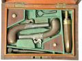 CASED PAIR OF PERCUSSION MUFF PISTOLS by G.WEBB. LONDON. #4358